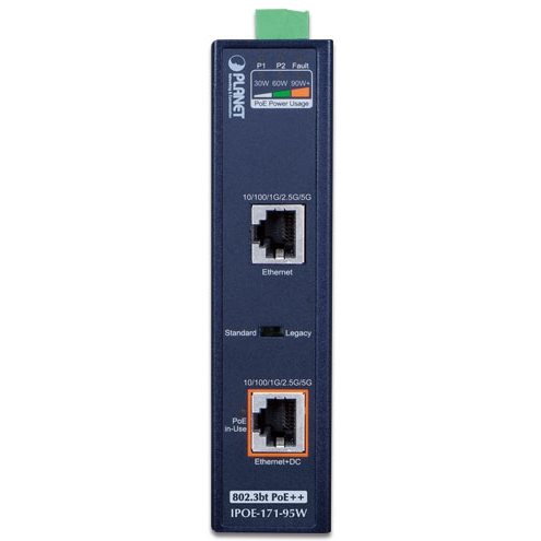 Injecteur PoE industriel Giga 802.3bt 90W -40/75C IPOE-171-95W